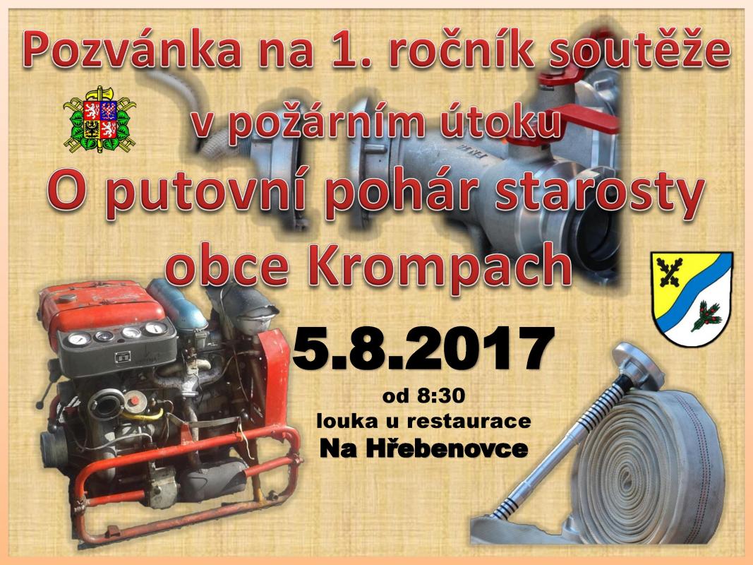 pozvánka na soutěž PÚ - Krompach - 5.8.2017